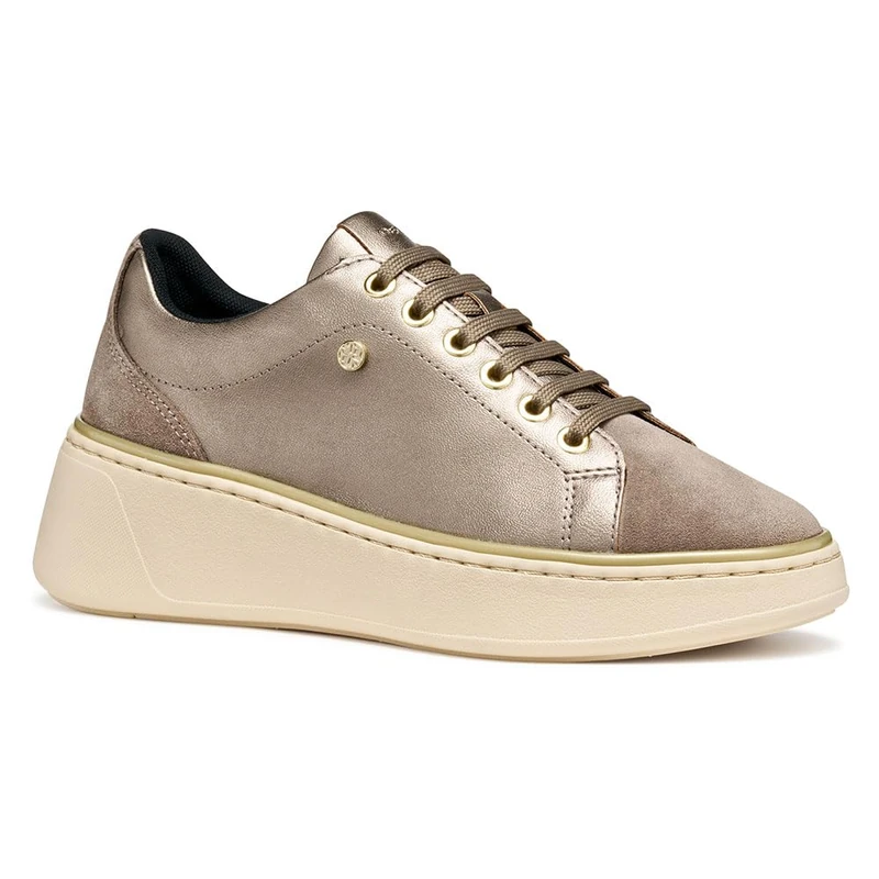 Geox Women D Sunnetty Sneaker, Beige, 4 UK