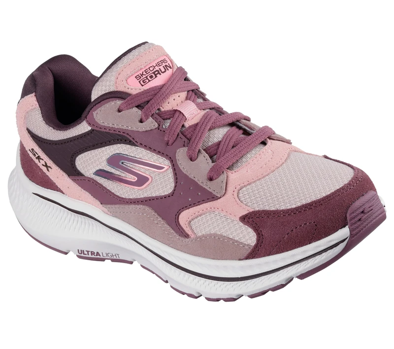 Skechers Women's Go Run Consistent 2.0 Retro Stride Sneaker, Mauve Suede/Pink Trim, 4 UK