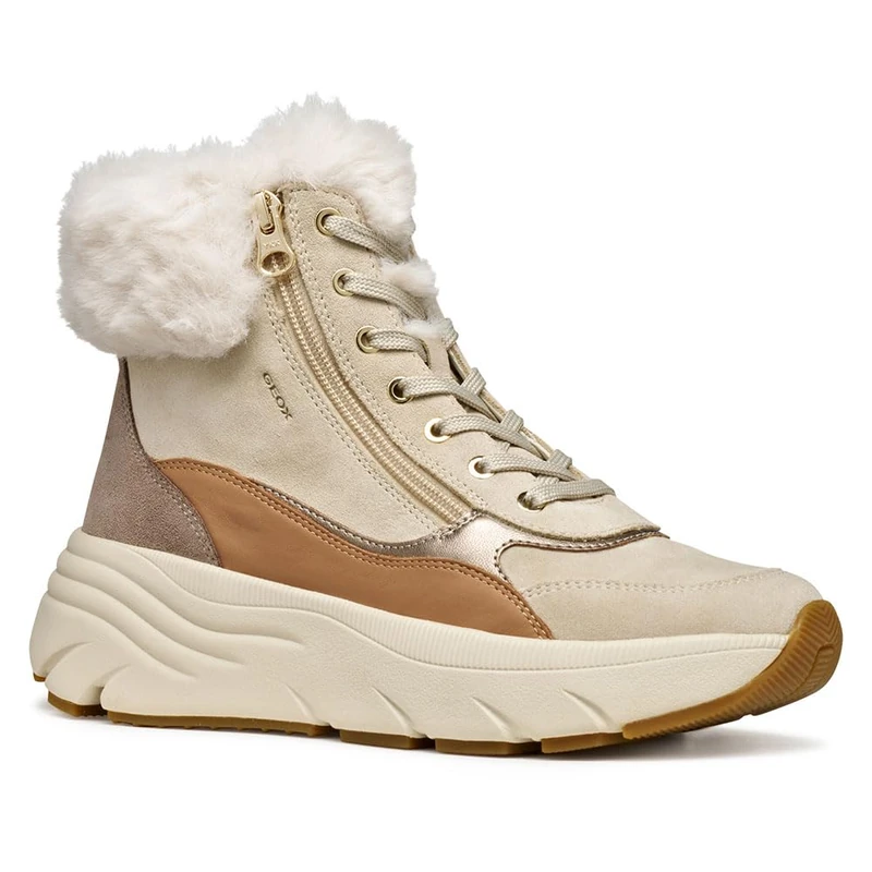 Geox Women's D Diamond Ankle Boots, LT Taupe/Beige, 41 EU, Lt Taupe Beige, 7.5 UK