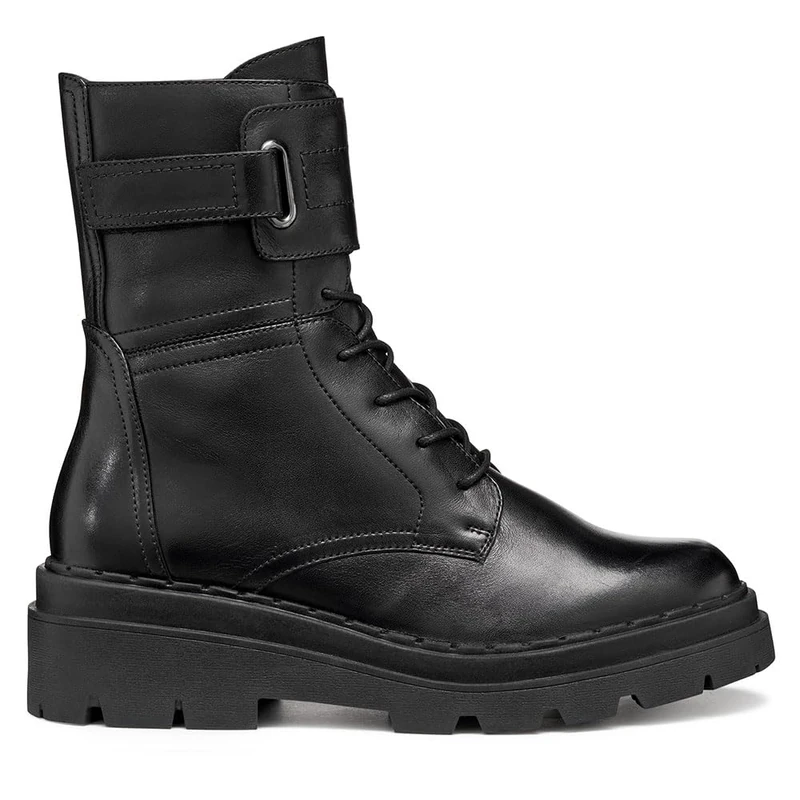 Geox Women D Felleny Ankle Boot, Black, 4 UK