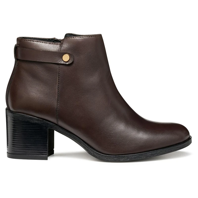 Geox Women's D New ASHEEL Ankle Boots, Dark Brown, 36.5 EU, dark brown, 3.5 UK