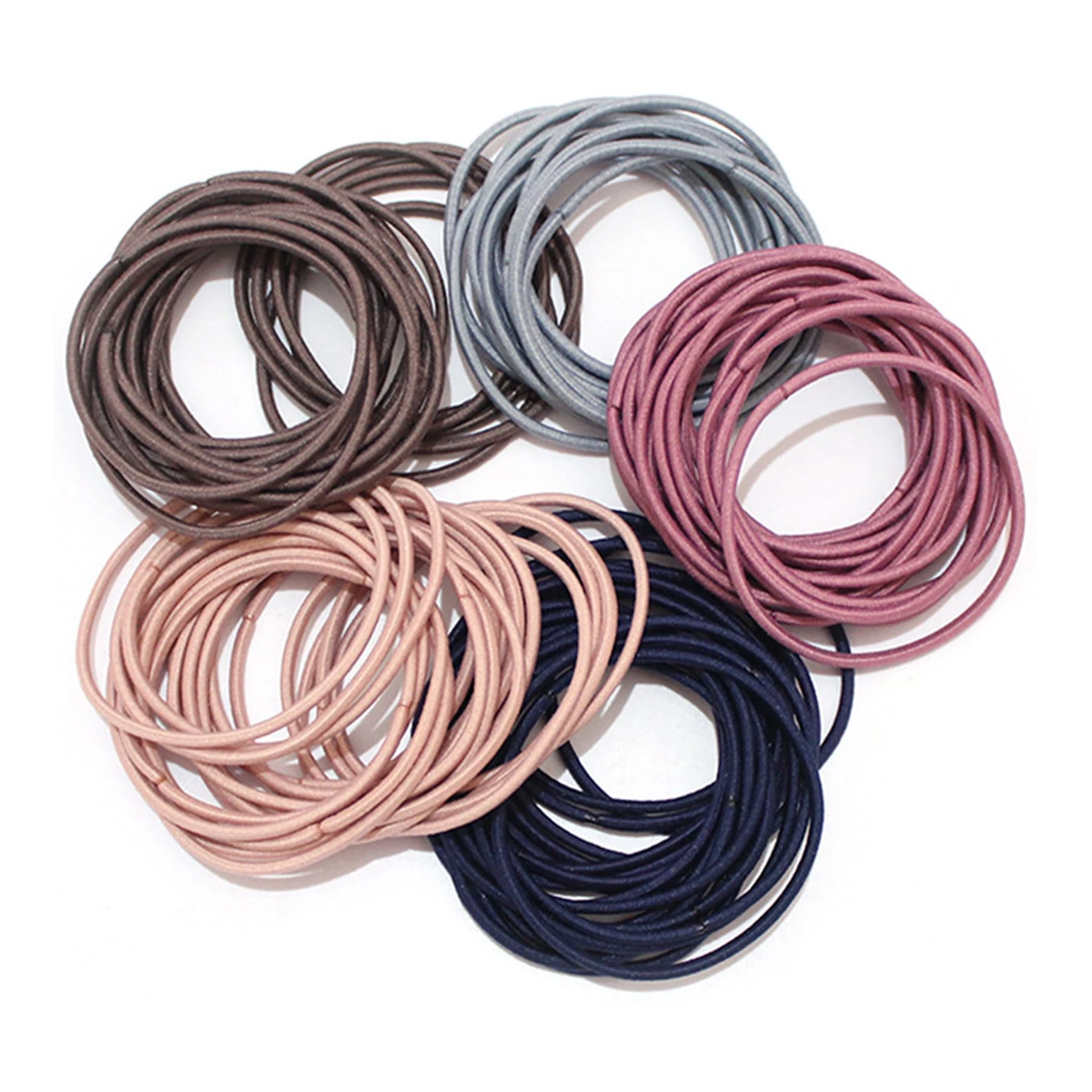 100pcs Hair Bands，Small Ponytail Holders Hair Bobbles Hair Accessories for Women Girls Kids Men，Bulk Hair Ties for Thick and Curly Hair (Macaron)