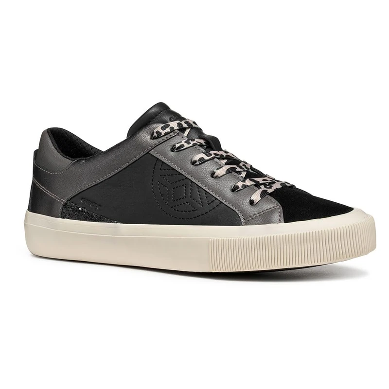Geox Women's D EMMELENY Trainers, Black, 38 EU, Black, 5 UK