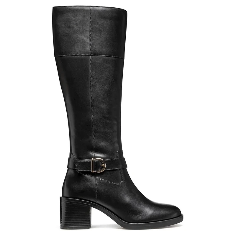 Geox Women D Serilda 60 Knee high Boot, Black, 6 UK