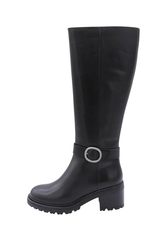 Geox Women D Damiana Knee high Boot, Black, 6 UK