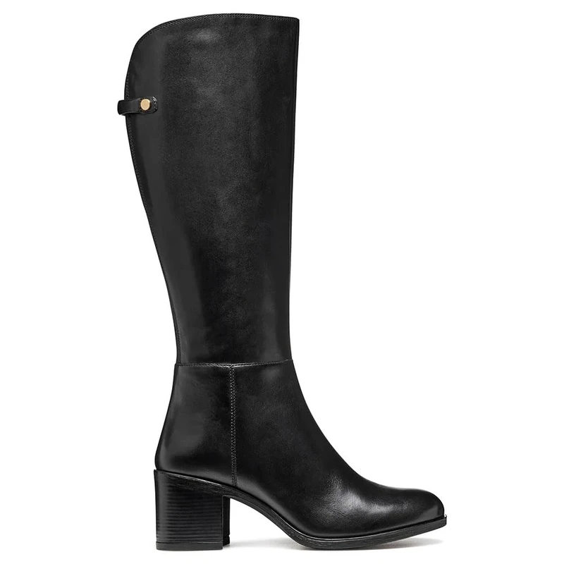 Geox Women's D New Asheel Knee High Boot, black, 4 UK