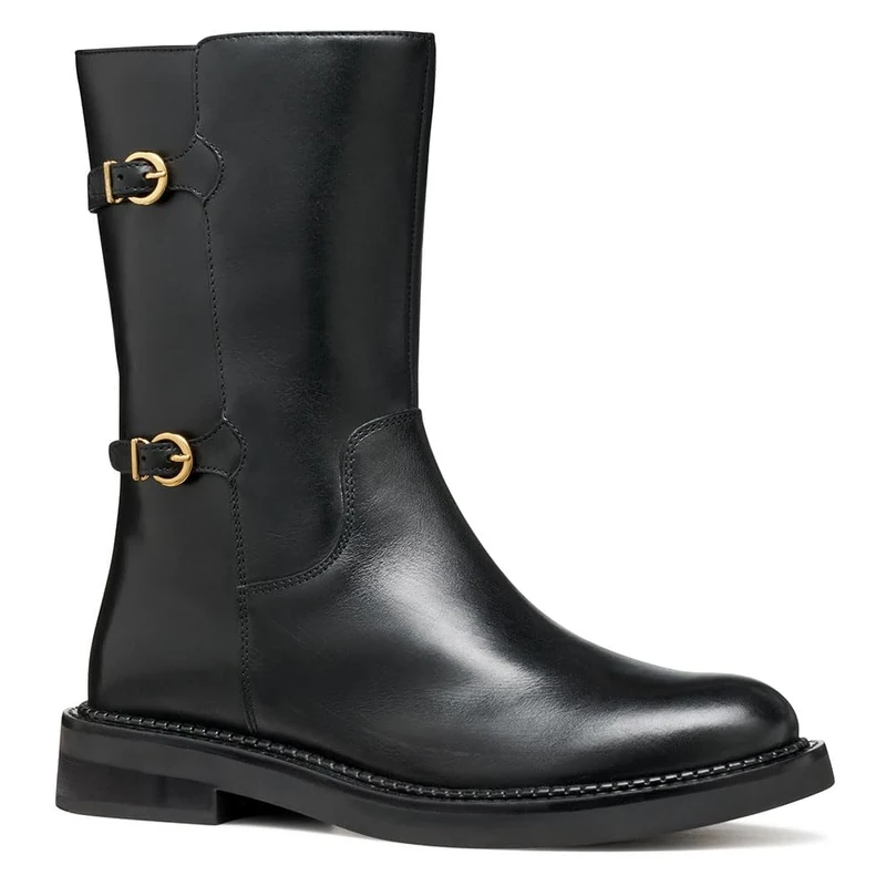 Geox Women D Serilda Ankle Boot, Black, 4 UK