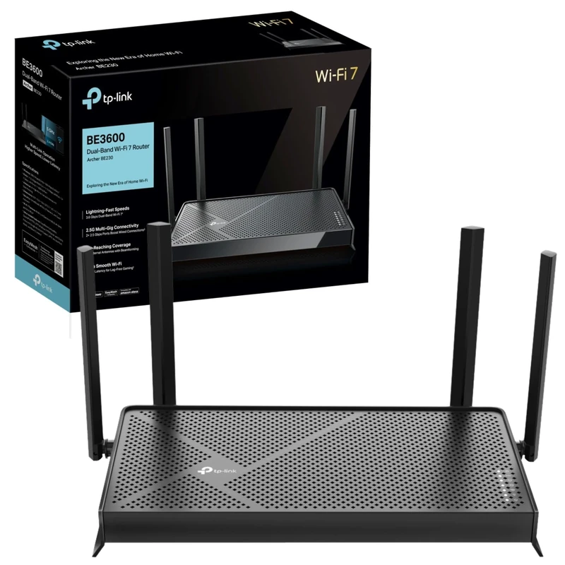TP-Link Archer BE230 Router WiFi 7 BE3600Mbps, WiFi Router, 2.5G Ports, EasyMesh (Renewed)