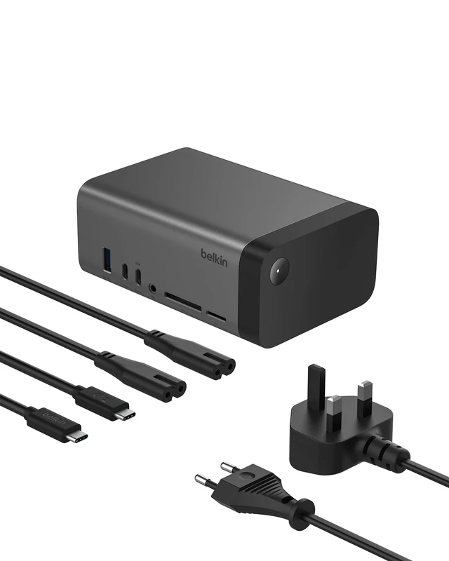 Belkin USB-C Hub, 11-in-1 Pro GaN Dock 150W, Multi-Port Docking Station w/USB-C, USB-A, Ethernet, SD, MicroSD, 3.5mm Port, 4K HDMI Ports for Triple Monitor Display - Compatible w/MacBook Pro & More - Image 1