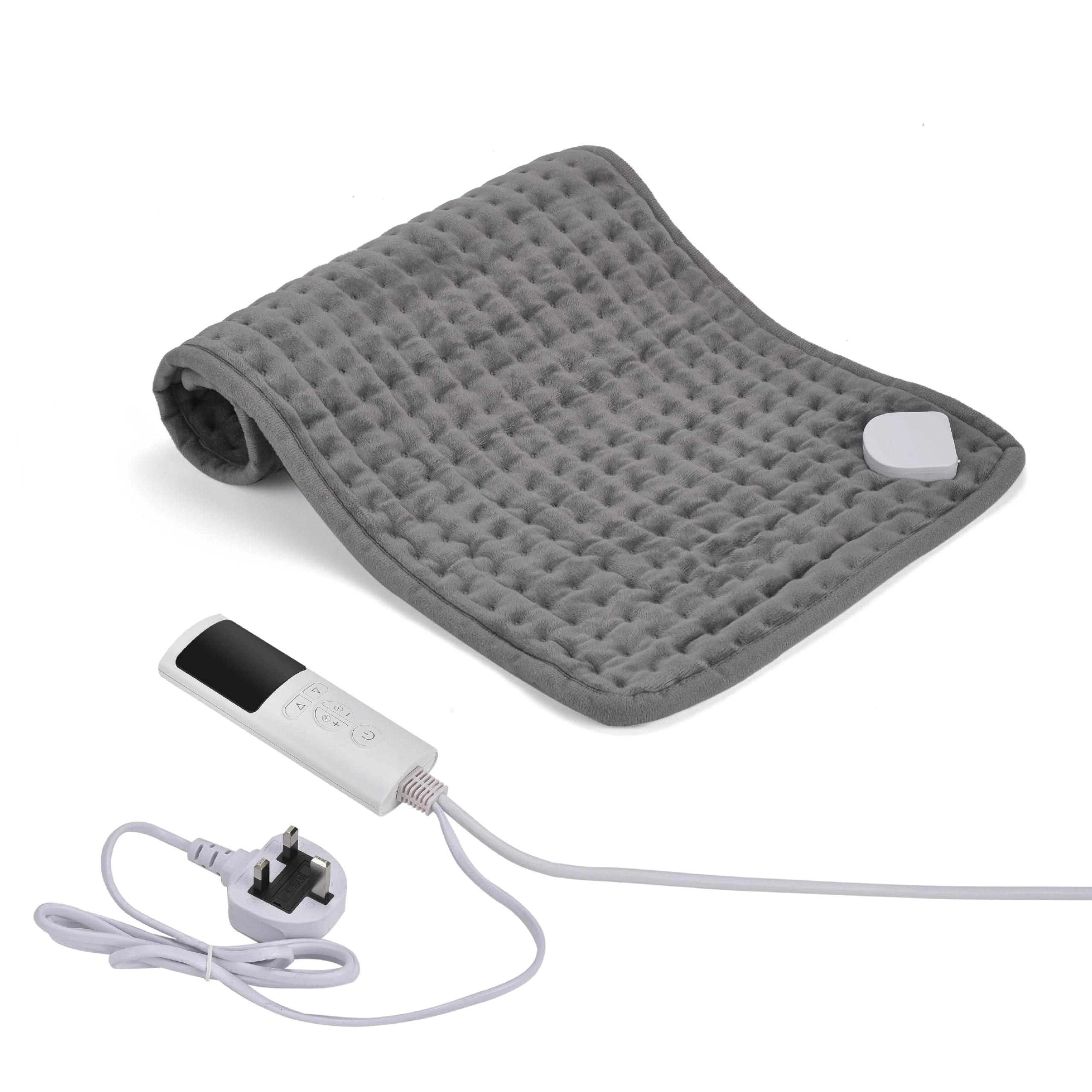 Electric Heat Pad with Automatic Switch Off 30x60cm 9 Heat Settings Energy Efficient Heating pad for Back Neck Shoulder Belly Heating Technology Detachable Controller Heat pad (Grey, 30cm x 60cm)