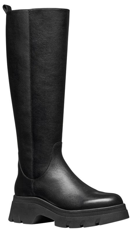 Geox Womens Dpluette Knee High Boot, Black, 3 UK