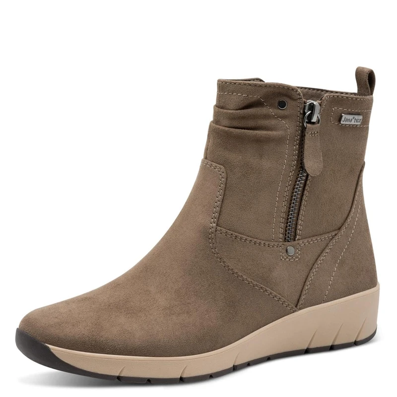 Jana Women’s Ankle Boots with Zip Vegan, Stone, 6 UK