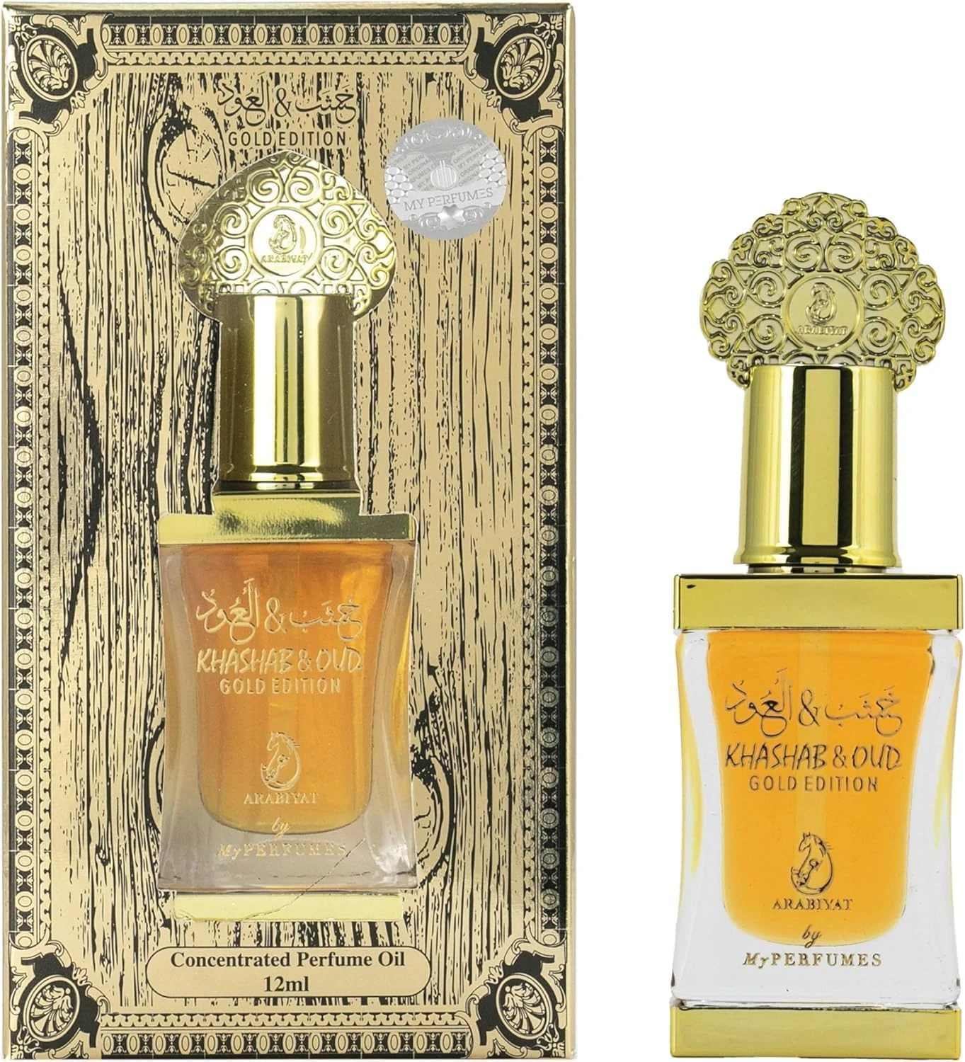 Arabiyat Khashab & Oud Gold Edition Concentrated Perfume Oil For Women and Men (Unisex), 12ml Made in UAE