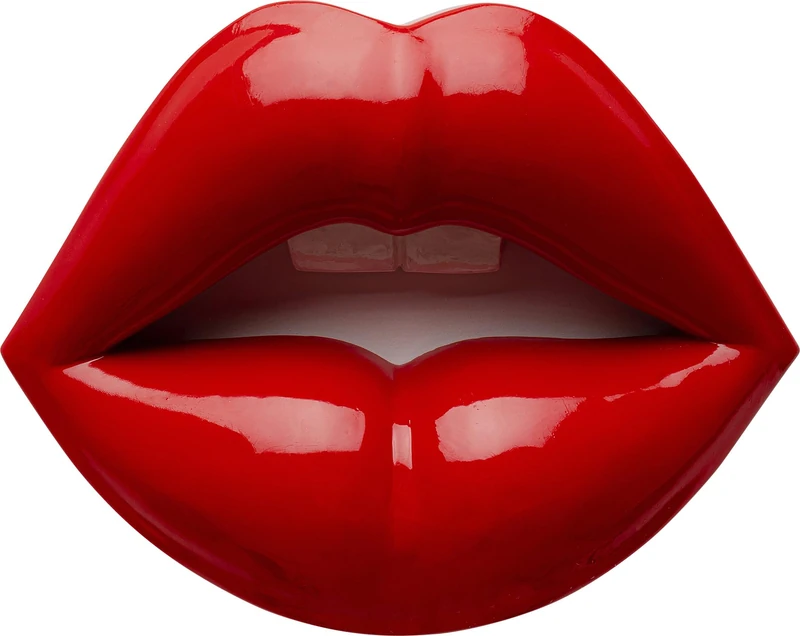 Kare Design Wall Object Lips, Red, Modern, Decorative Object, Lips Motif, Room Decoration, Decoration for Shelves, Accessories, Living Room, Hallway, Home Office, Bedroom, 30 x 23 x 8 cm (H x W x D)