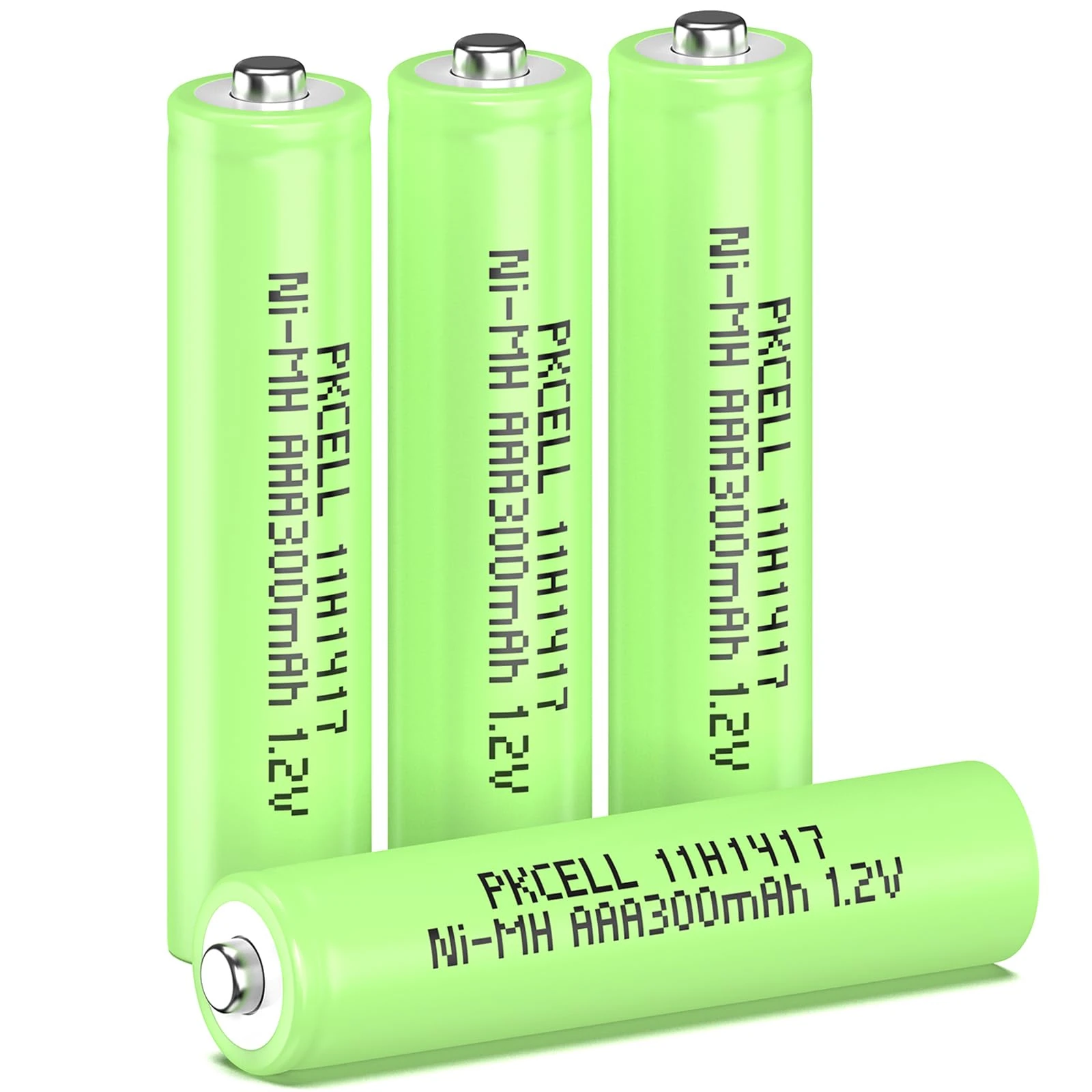 PKCELL AAA Rechargeable Battery 300 mAh NI-MH 1.2 V Battery, Pre-Charged Battery for Garden Solar Light Lamp, Pack of 4