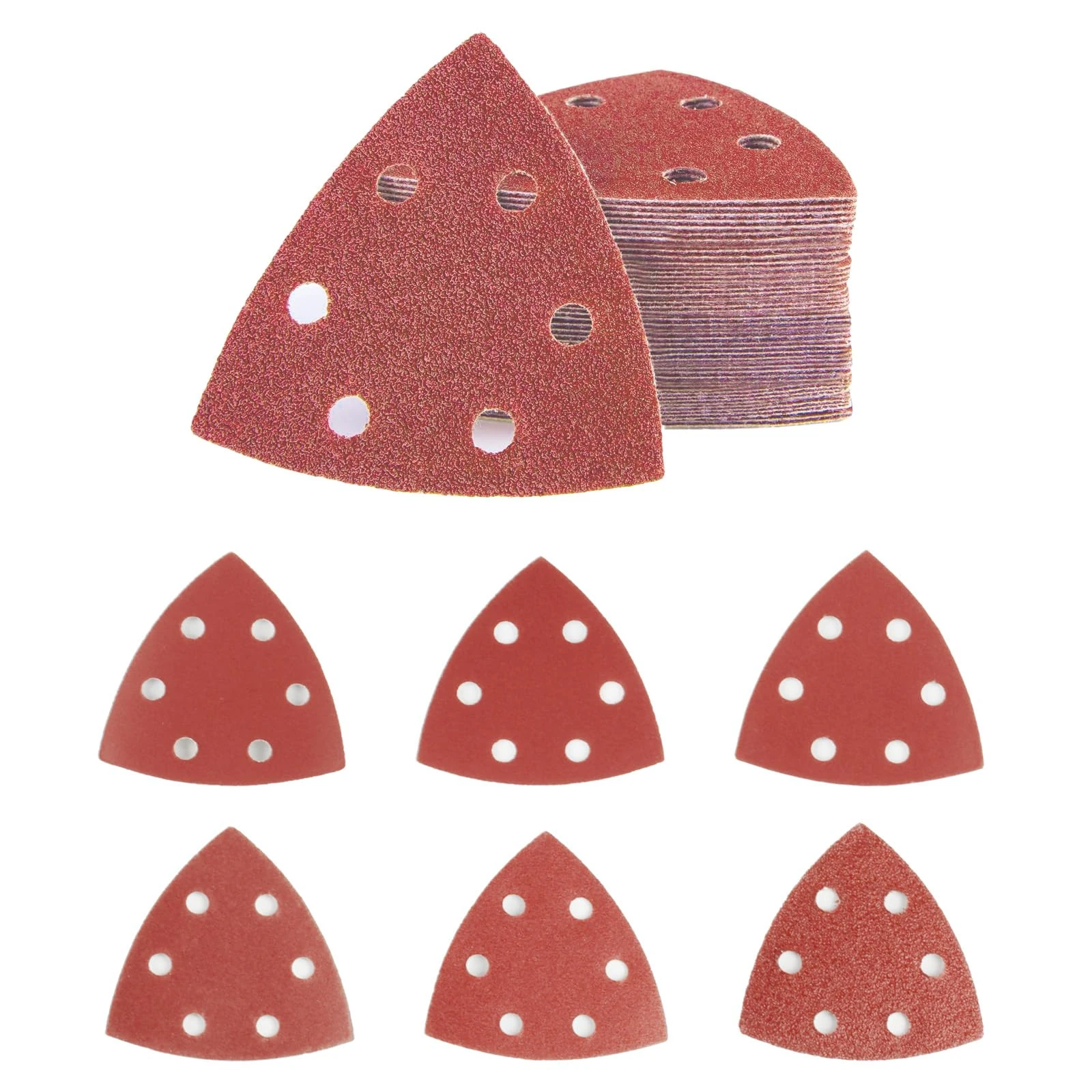 60 Pcs Mouse Sanding Pads, Multi Tool Sanding Pads for Mouse Sander Pads, Hook and Loop Sanding Sheets, Assorted 60/120/180/240/320/400 Grits Palm Sander Pads, 6 Holes Mouse Sander Detail Sandpaper
