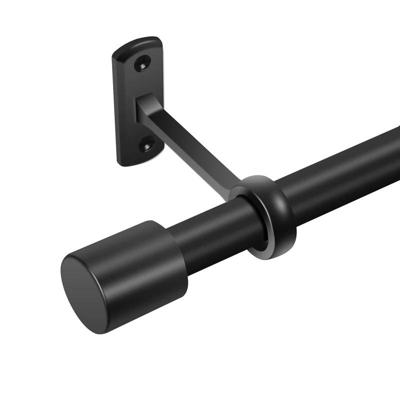 Curtain Rods for Windows 120 to 170 Inches Long, Adjustable 1 Inch Black Curtain Rod for Outdoor Indoor, Modern Heavy Duty Drapery Rod, 14ft Room Divider Curtain Rod, All Metal, Easy Install