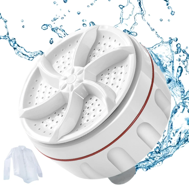 Huraoerrrr Mini Washing Machine 3.5x2.6 30min USB Power Round Mini Washer with Suction Low Noise Unidirectional Rotation Submersible Washer Machine for Socks, Underwear