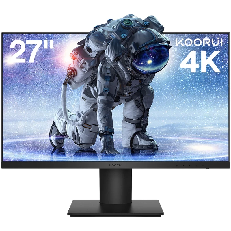 KOORUI 27 Inch 4K Monitors, UHD Computer Monitors (3840x2160), IPS, 60Hz, 4ms, Adpitive Sync, HDR 10, VESA 100x100mm, Eye Care, HDMI 2.0, DisplayPort 1.4