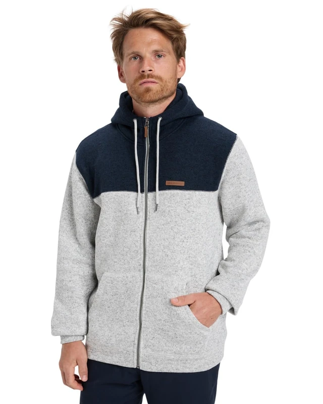 Quiksilver Fleece sweater KELLER BLOCK ZIP Men's Grey S