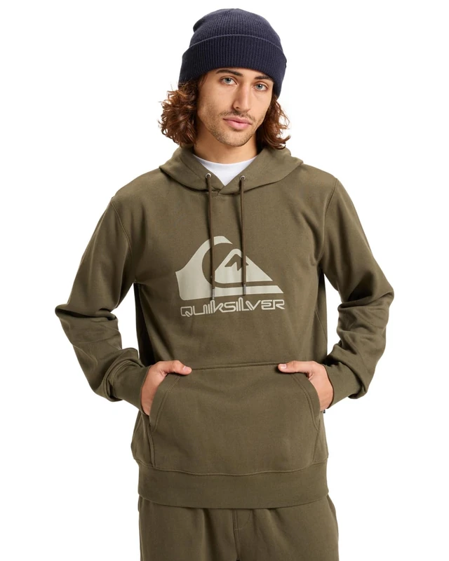 Quiksilver Pullover Hoodie COMP LOGO HOODIE Men's Brown XXL