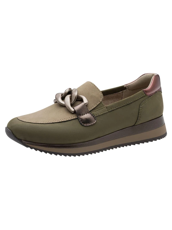 Jana Women’s Slip-On Sneakers Slip-On Vegan, Olive Comb, 3,5 UK