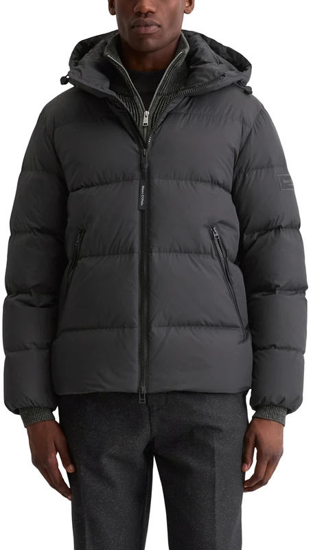 Marc OߴPolo Men's Warm Down Jacket with Detachable Hood, Black (Black), 3XL