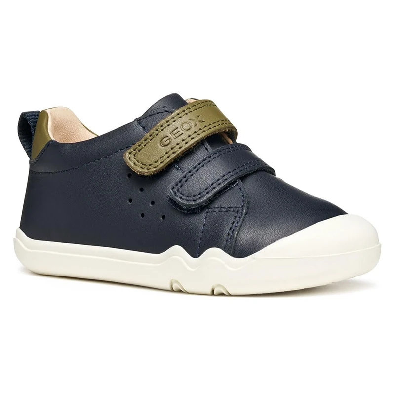 Geox Baby B STEPPIEUP BOY Sneaker, Navy/Pistachio, 7 UK Child