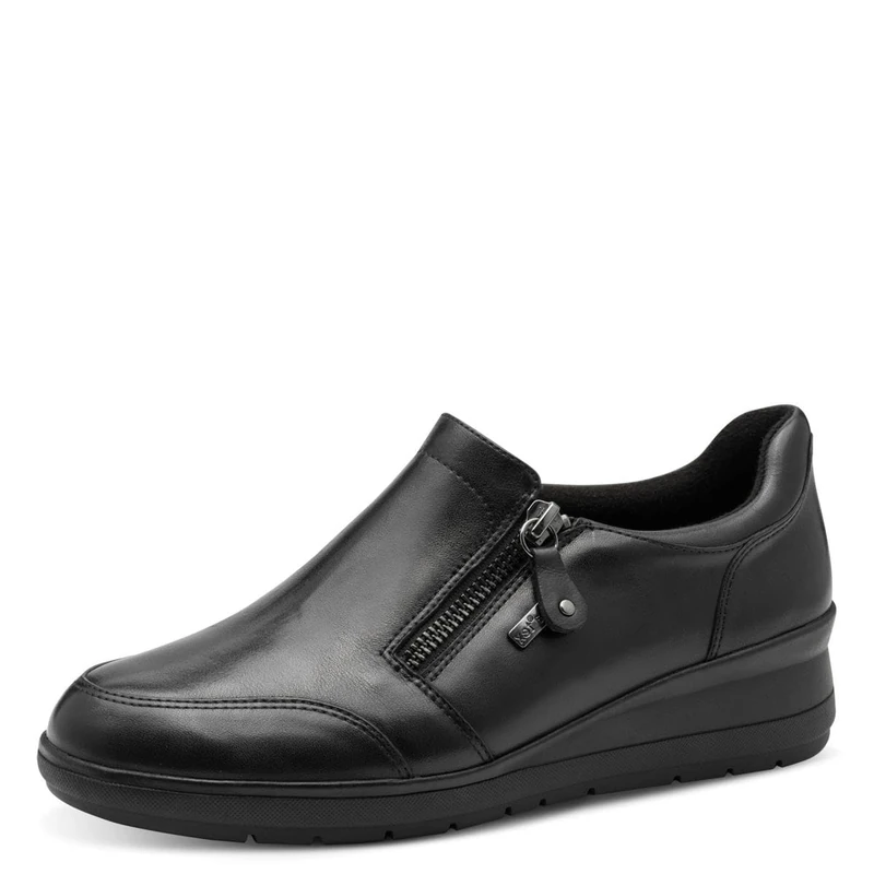 Jana Leather Women’s Slip-Ons Classic with Zip, Black, 8 UK