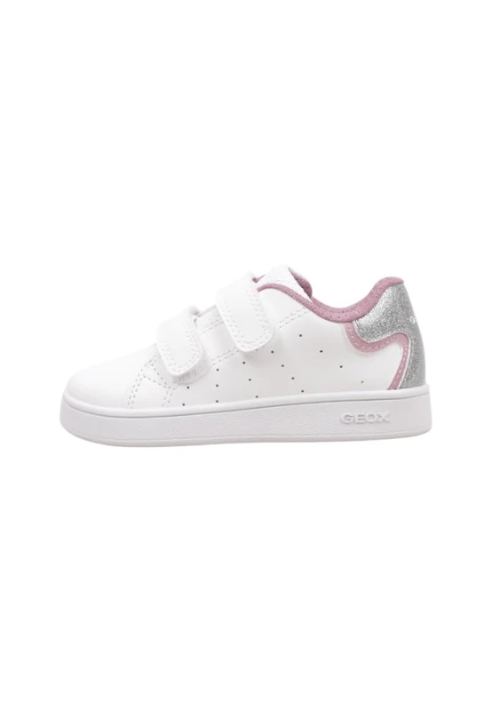 Geox Baby B ECLYPER Girl Sneaker, White/Rose, 7 UK Child