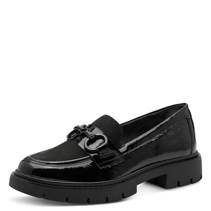 Tamaris Comfort Women’s Leather Slip-Ons Elegant, Black Comb, 4 UK