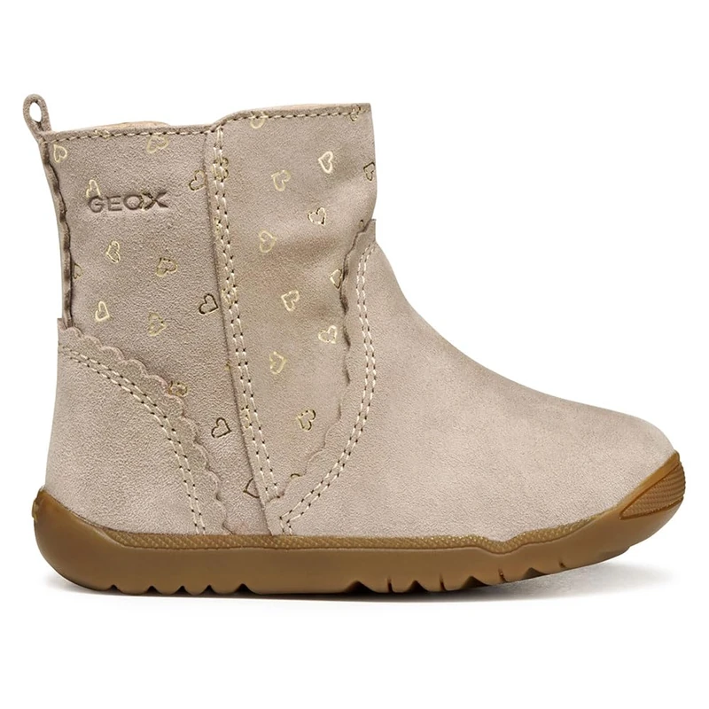 Geox Baby B MACCHIA Girl First Walker Shoe, Beige, 3 UK Child