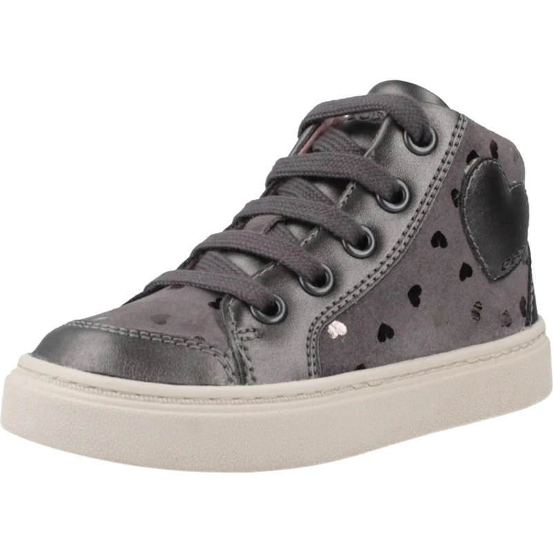 Geox Baby B NASHIK Girl Sneaker, Dark Grey, 6 UK Child