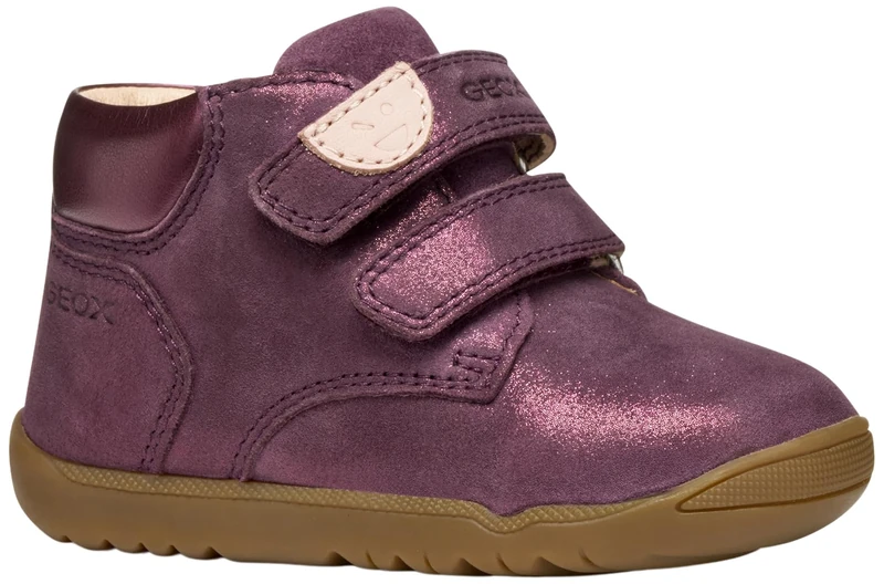 Geox Baby B MACCHIA Girl First Walker Shoe, DK Violet, 7 UK Child - Image 1