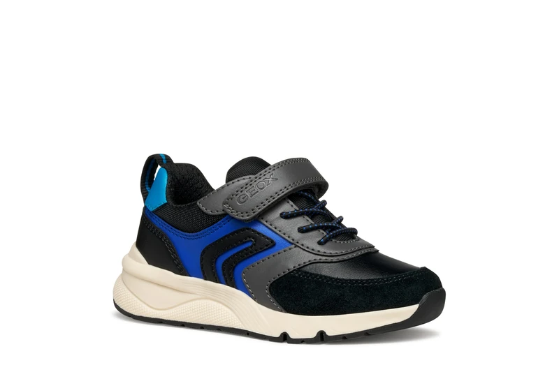 Geox Junior J Rooner Boy Sneakers Black/Blue, 35 EU