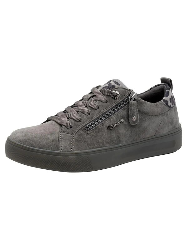 Tamaris Comfort Women’s Flat Sneakers with Zip Casual, Anthracite Sue, 5 UK
