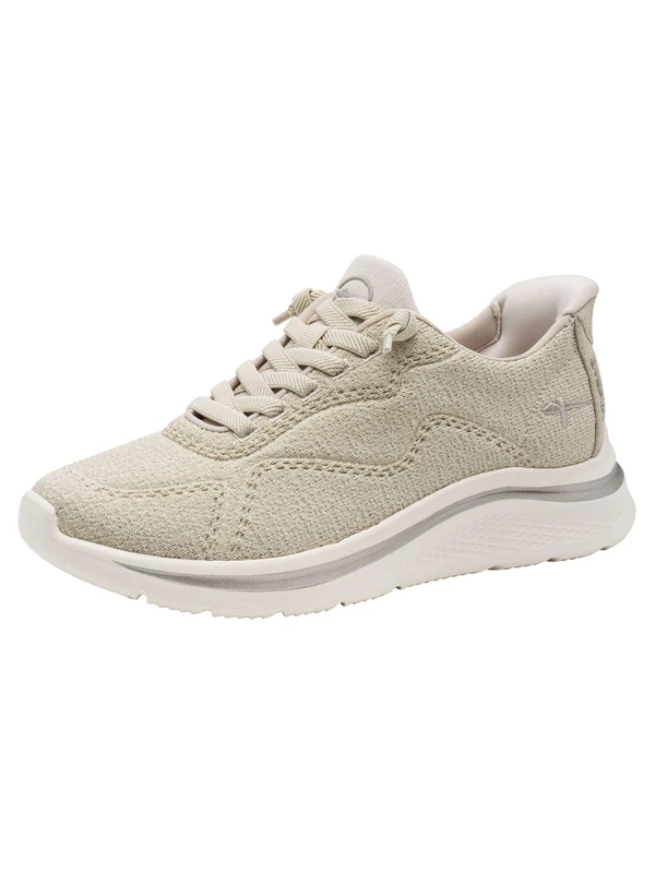 Tamaris Comfort Women’s Step-In Flat Sneakers Slip-On Sporty, Beige, 3,5 UK