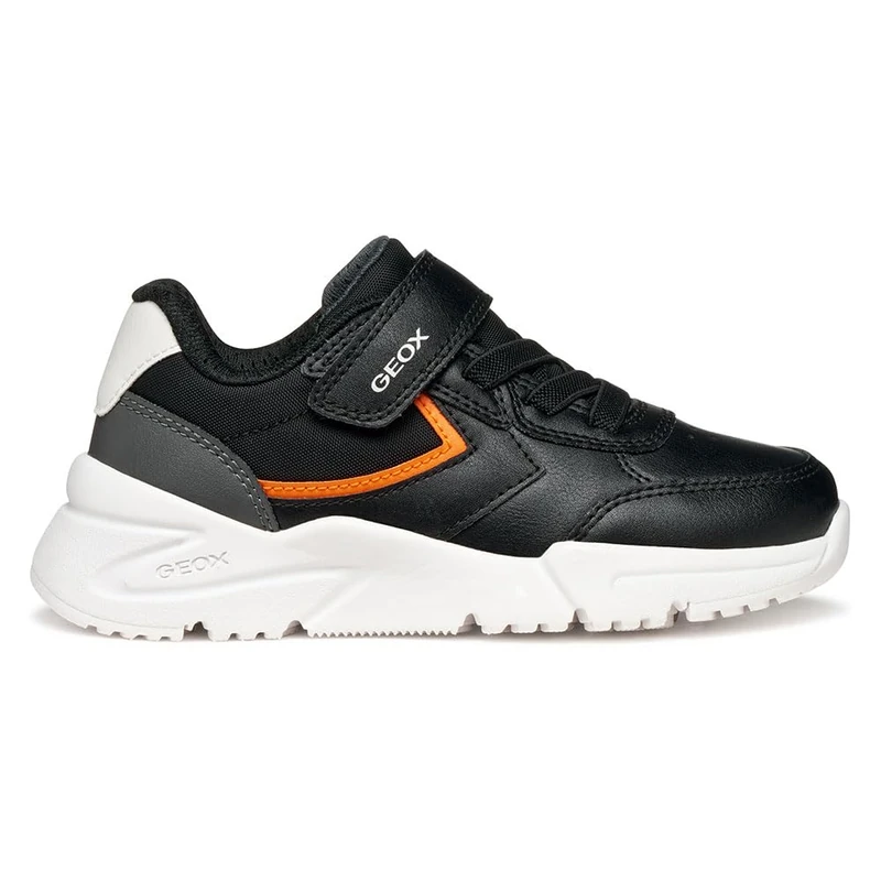 Geox Junior J Loftus Boy Sneakers, Black/Orange, 34 EU