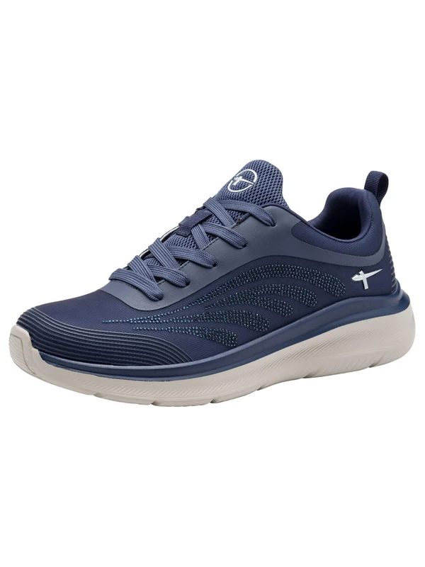 Tamaris Comfort Women’s Flat Sneakers Sporty Vegan, Navy Glitter, 4 UK