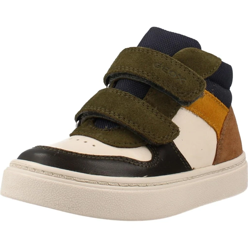 Geox Baby B Nashik Boy Sneakers Lt Ivory/Dk Green, 20 EU