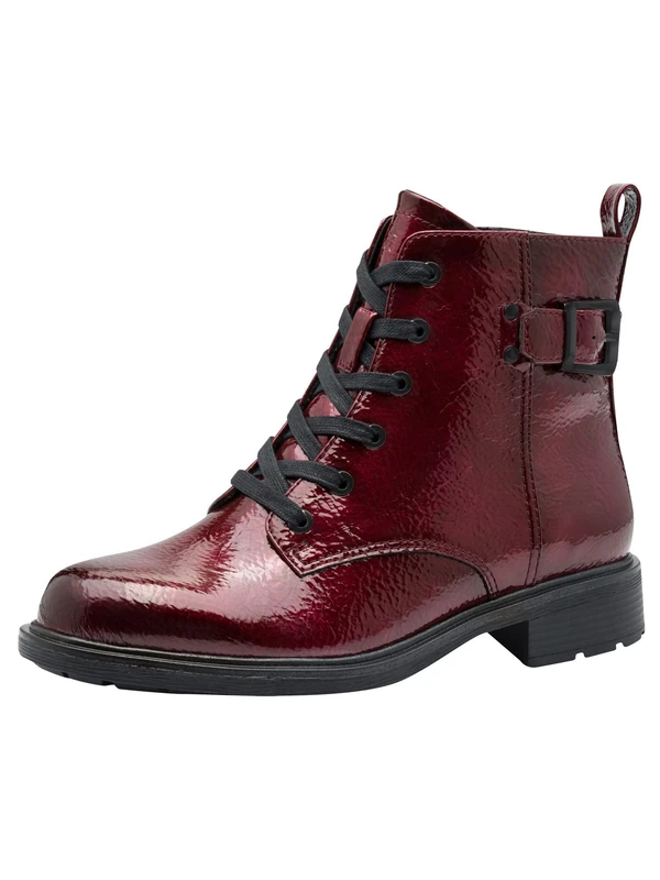 Jana Women’s Ankle Boots with Buckle Vegan, Vino Patent, 6 UK