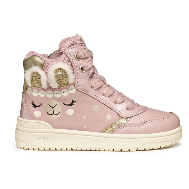 Geox J WASHIBA Girl Sneaker, Old Rose/Platinum, 7 UK Child