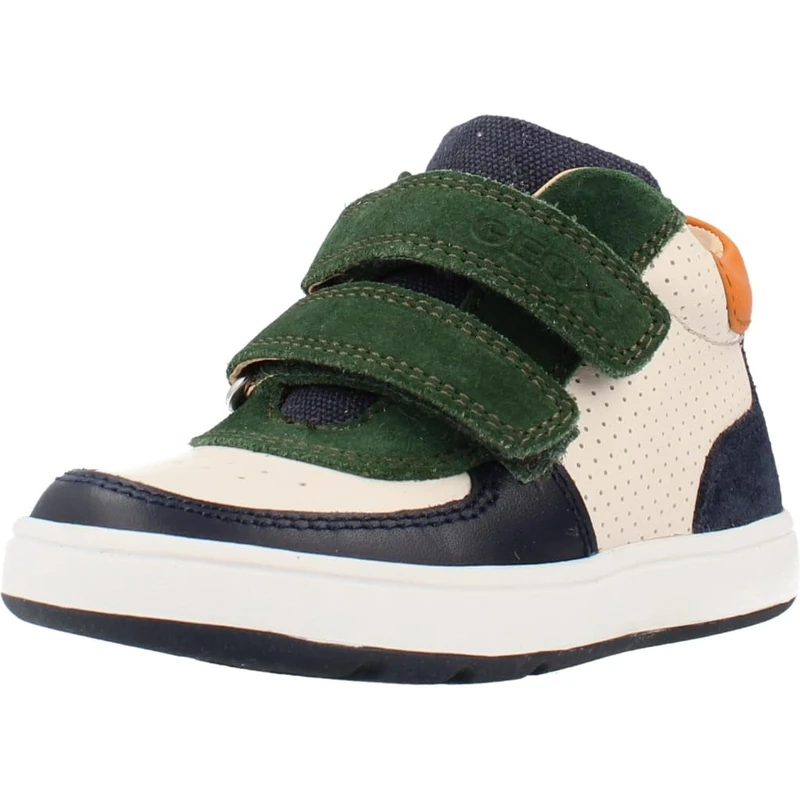 Geox Baby B Biglia Boy First Steps Ivory/Green, 19 EU
