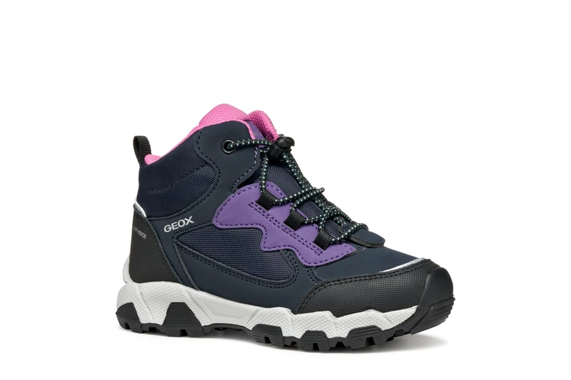 Geox Girls J Magnetar G. B ABX Sneaker, Navy Violet, 2.5 UK - Image 1