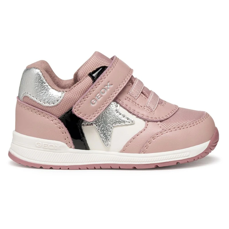 Geox Baby B Rishon Girl First Steps Old Rose/Black, 19 EU