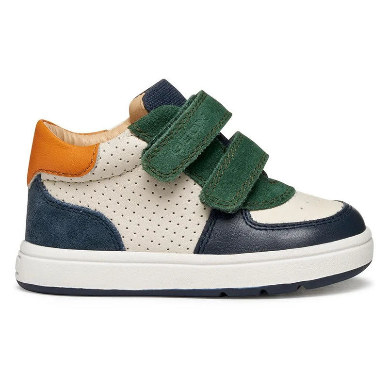 Geox Baby B Biglia Boy First Steps Ivory/Green, 20 EU - Image 1