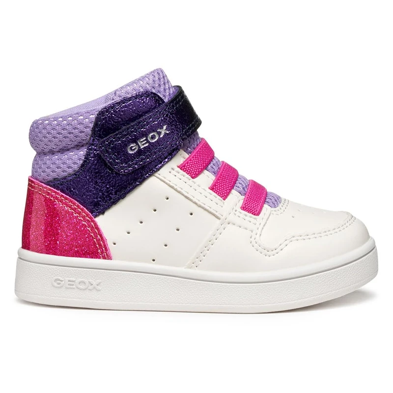 Geox Baby B ECLYPER Girl Sneaker, White/Lavender, 7 UK Child