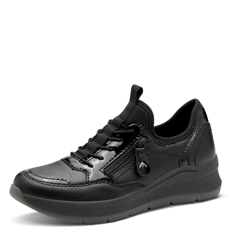 Jana Women’s Flat Sneakers with Chunky Sole Vegan, Black, 4 UK