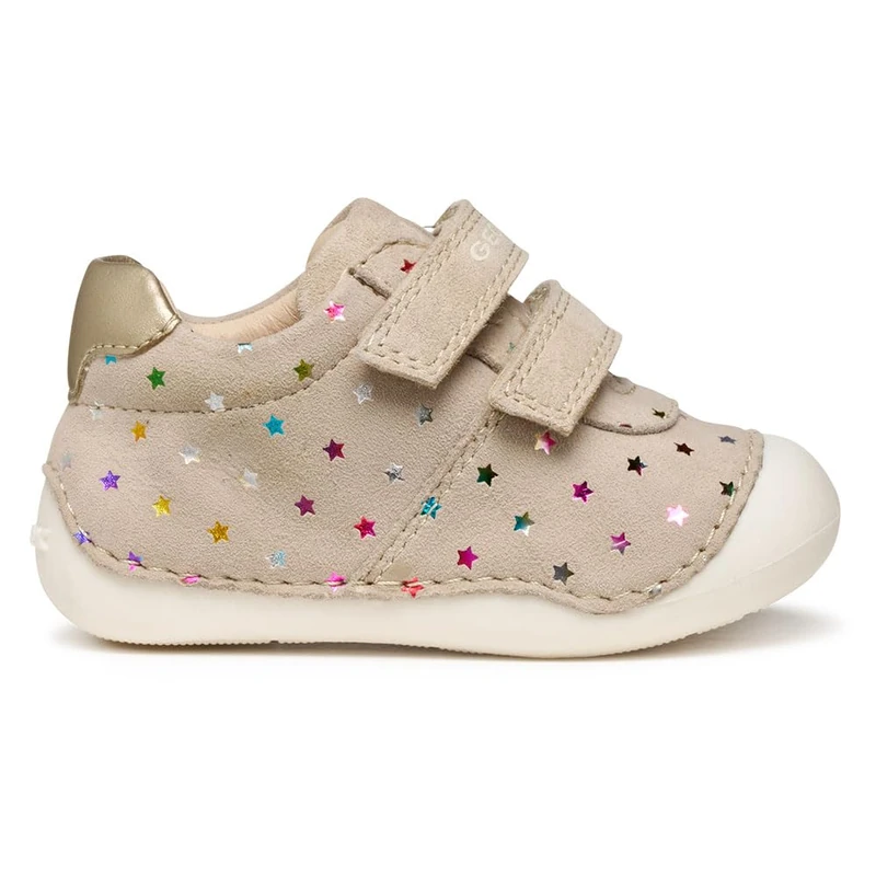 Geox Baby Girls B TUTIM First Walker Shoe, Beige/LT Gold, 3 UK Child