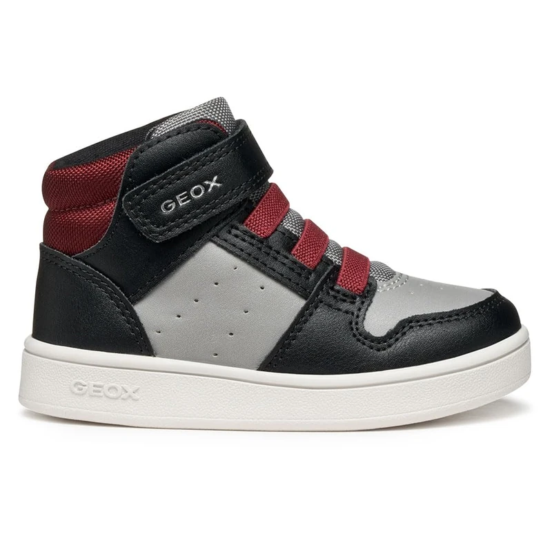 Geox B ECLYPER BOY Sneaker, Black/Bordeaux, 8.5 UK Child